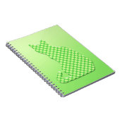 Carnet Dotty Chat - teintes vert citron (Côté Droit)