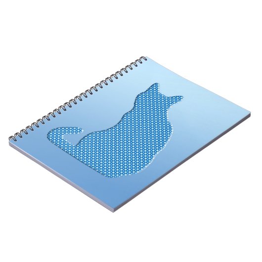 Carnet Dotty Chat - tons bleu (Côté gauche)
