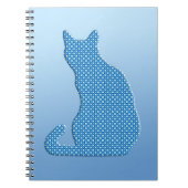 Carnet Dotty Chat - tons bleu (Devant)