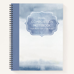 CARNET DOUBLE COMPOSITION TRI-COLORÉ EN BLANC/GRAND EN RO