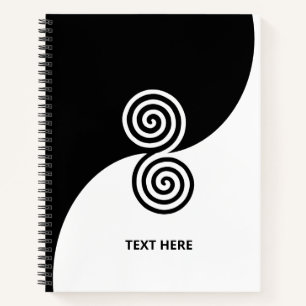 Carnet Double spirale en noir et blanc