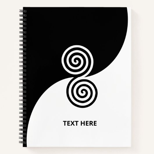 Carnet Double spirale en noir et blanc (Devant)