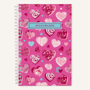 Carnet Douce Love Doodle Sweet Heart Motif rose
