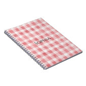 Carnet Douces Rayures à Carreaux Rose Blanc Féminin (Côté Droit)