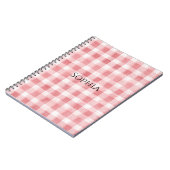 Carnet Douces Rayures à Carreaux Rose Blanc Féminin (Côté gauche)
