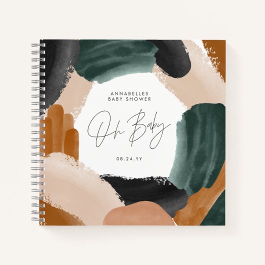 Carnet Douche bébéOh bébé terre cuite abstraite peinte (Devant)