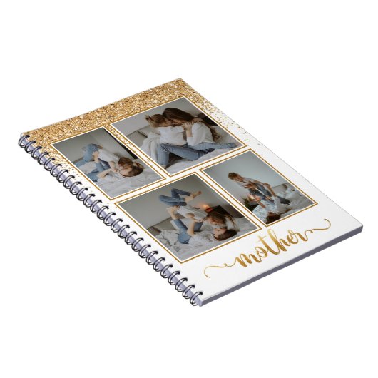 Carnet Douche de Parties scintillant or 4 Photo Collage N (Côté Droit)