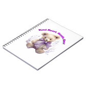 Carnet d'ours doux au coeur - Design d'ours mignon (Côté gauche)