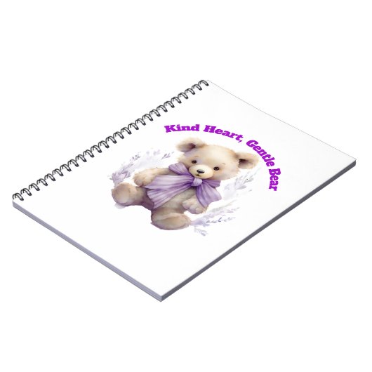 Carnet d'ours doux au coeur - Design d'ours mignon (Côté gauche)