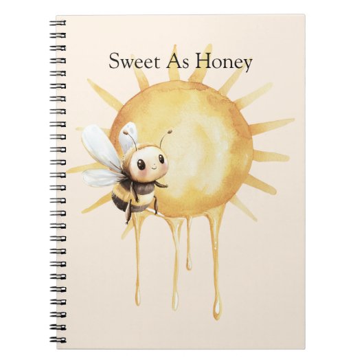 Carnet Doux comme le soleil abeille mignonne heureuse (Devant)