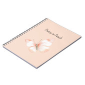 Carnet Doux comme un papillon pêche (Côté gauche)