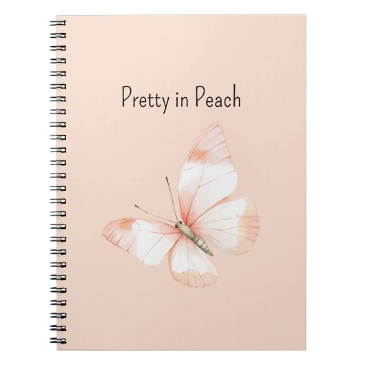 Carnet Doux comme un papillon pêche (Devant)