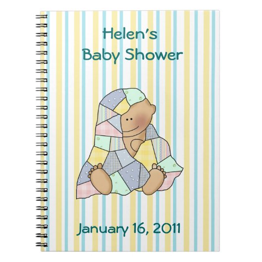 Carnet doux de baby shower de bébé et d'édredon (Devant)