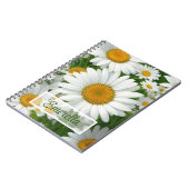 Carnet Doux marguerite motif blanc fleurie verte (Côté gauche)