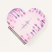 Carnet Doux rose violet Parties scintillant goutte Monogr (Devant)