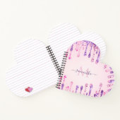 Carnet Doux rose violet Parties scintillant goutte Monogr (Intérieur)
