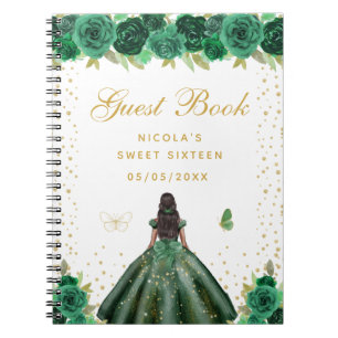 Carnet Douze ans de la Princesse Fleur Verte Peau Foncée