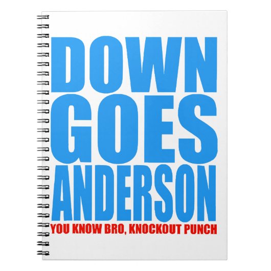 Carnet Down Goes Anderson (Devant)