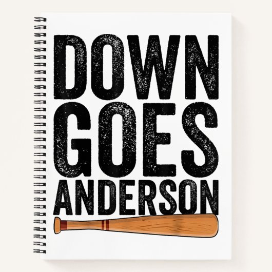 Carnet DOWN GOLF ANDERSON FUNNY BASEBALL cadeau ANDERSON (Devant)