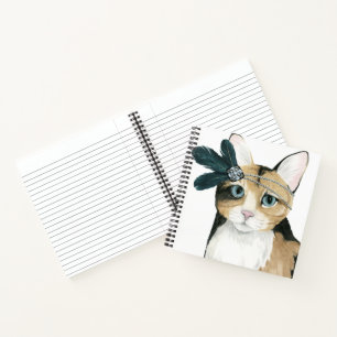 Carnet Downton Cat   Bejeweled With Feathers
