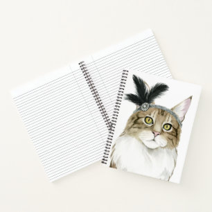 Carnet Downton Cat   Orné De Plumes
