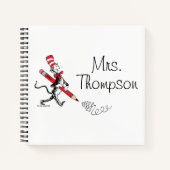 Carnet Dr. Seuss | Chat dans le Chapeau Nom écrit (Devant)