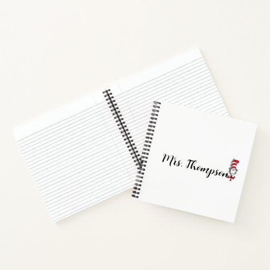 Carnet Dr. Seuss | Chat dans le Chapeau Nom Personnalisé (Intérieur)