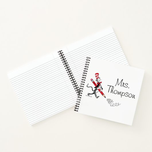 Carnet Dr Seuss | Chat dans le nom écrit du Casquette (Intérieur)