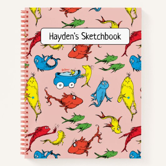 Carnet Dr. Seuss | Dessin de motif Un Poisson Deux Poisso (Devant)