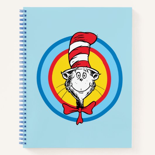 Carnet Dr. Seuss | Graphisme de tête de Chat dans le Chap (Devant)