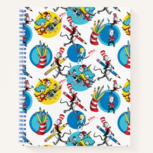 Carnet Dr. Seuss | Personnages avec motif crayons (Devant)