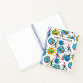 Carnet Dr. Seuss| Personnages avec motif de crayons de de (Intérieur)