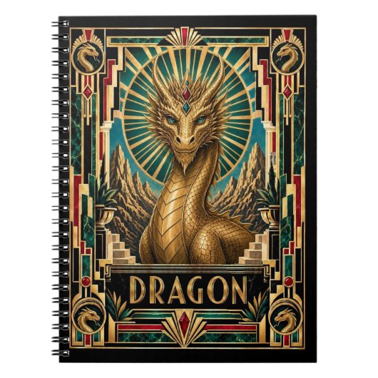 Carnet Dragon, Art Déco Mythique (Devant)