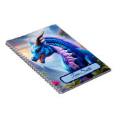 Carnet Dragon bleu, art numérique fantaisiste (Côté Droit)