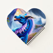 Carnet Dragon bleu, art numérique fantaisiste (Dos)