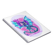 Carnet Dragon bleu violet et rose volant, respirant le fe (Côté Droit)