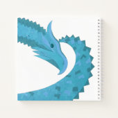Carnet Dragon cardiaque turquoise en blanc (Dos)