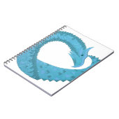 Carnet Dragon cardiaque turquoise en blanc (Côté gauche)