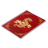 Carnet Dragon chinois rouge et or (Côté gauche)