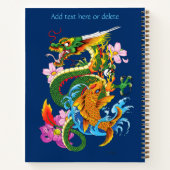 Carnet Dragon chinois vert Koi (Dos)