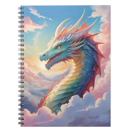 Carnet Dragon coloré dans le ciel (Devant)