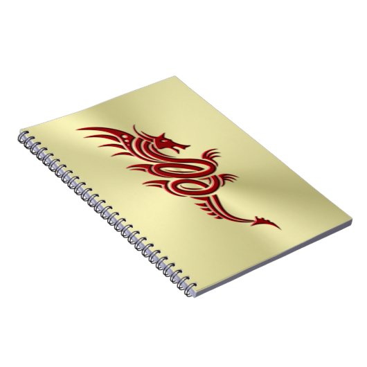 Carnet Dragon Crimson oriental, Embossed-effet sur l'or (Côté Droit)