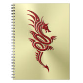 Carnet Dragon Crimson oriental, Embossed-effet sur l'or (Devant)