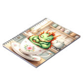 Carnet Dragon de bébé confortable dans une tasse de thé (Côté gauche)