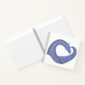 Carnet Dragon de coeur gris bleu sur blanc (Intérieur)