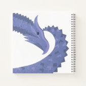Carnet Dragon de coeur gris bleu sur blanc (Dos)