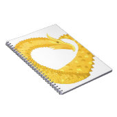 Carnet Dragon de coeur jaune sur blanc (Côté Droit)