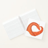 Carnet Dragon de coeur orange sur blanc (Intérieur)