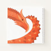 Carnet Dragon de coeur orange sur blanc (Dos)