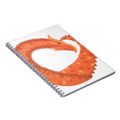 Carnet Dragon de coeur orange sur blanc (Côté Droit)